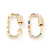 Brass Micro Pave Cubic Zirconia Screw Carabiner Lock Charms LS-ZIRC-L093-58B-G-3