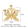 Brass Micro Pave Colorful Cubic Zirconia Pendants ZIRC-OY011-01G-2