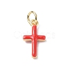 Real 18K Gold Plated Eco-Friendly Rack Plating Brass Enamel Pendants KK-F845-40G-02-1