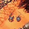 Alloy Rhinestone Spider & Heart Dangle Earrings EJEW-JE06655-02-2