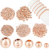 500Pcs 5 Styles Rack Plating Brass Beads KK-BBC0023-24RG-1
