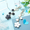 WADORN 2Pcs 2 Colos Alloy Enamel Keychain KEYC-WR0001-16-4