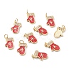 Christmas Style Brass Micro Pave Clear Grade AAA Cubic Zirconia Pendants ZIRC-Z008-01G-2