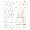 Rack Plating Alloy Open Back Bezel Pendants PALLOY-YW0001-07-FF-1
