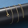 PVD Vacuum Plating 304 Stainless Steel Cable Chain Necklace STAS-T040-PJ205-40-4