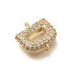 Brass Micro Pave Cubic Zirconia Letter Links KK-I717-04D-2