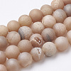Electroplate Natural Druzy Geode Weathered Agate Beads Strands G-S284-10mm-09-1