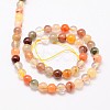 Round Natural Rutilated Quartz Beads Strands G-L425-36-8mm-2