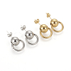 304 Stainless Steel Dangle Stud Earrings EJEW-F246-01GP-2