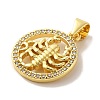 Zodiac Theme Brass Micro Pave Cubic Zirconia Pendants KK-M273-05J-G-2