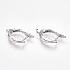 Brass Hoop Earring Findings with Latch Back Closure X-KK-S350-072P-1