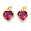 Real 18K Gold Plated Brass Inlaid Cubic Zirconia Charms ZIRC-L100-074G-06-1