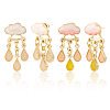 2 Pairs 2 Colors Cloud Alloy Enamel Dangle Stud Earrings for Women EJEW-TA0001-49B-1