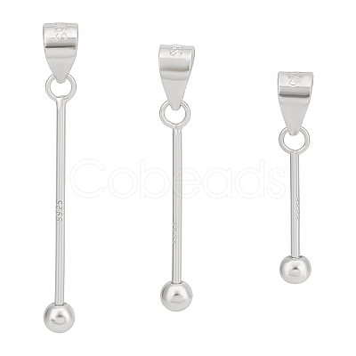 3Pcs 3 Styles 925 Sterling Silver Pendant Bails STER-BC0002-94P-1