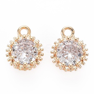 Brass Micro Pave Cubic Zirconia Charms KK-S356-772D-1
