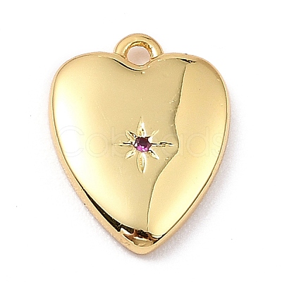 Brass Micro Pave Cubic Zirconia Charms ZIRC-I054-14G-08-1