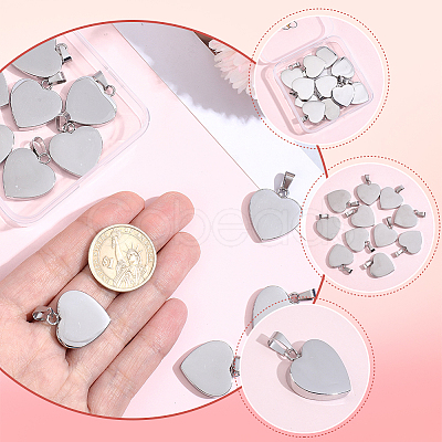 10Pcs Valentines Gift Idea for Him 304 Stainless Steel Stamping Blank Tag Pendants STAS-BBC0010-06B-1