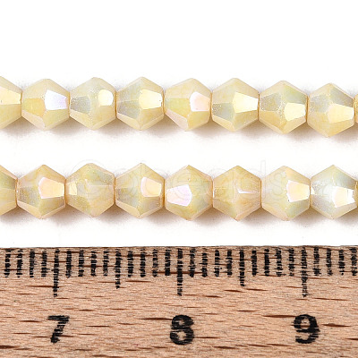 Anti-Tarnish Electroplate Bicone Glass Beads Strands EGLA-T021-4mm-16-10-1