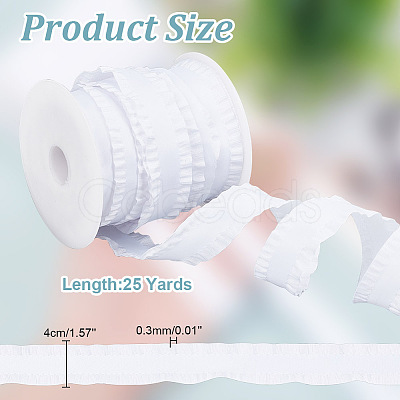 24.5~25 Yards Polyester Ruffled Ribbon SRIB-AR0001-11A-1