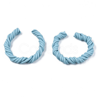 Polymer Clay Twist Rope Open Ring CLAY-N010-031-05-1
