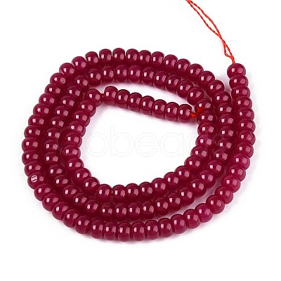 Lab Grown Red Corundum Beads Strands G-N351-03A-01-1