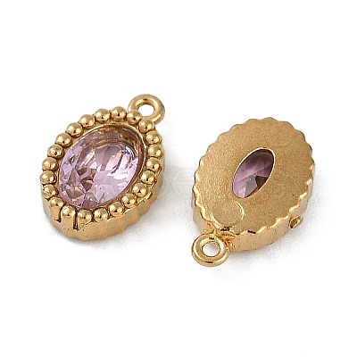 Ion Plating(IP) 304 Stainless Steel Micro Pave Cubic Zirconia Charms STAS-K256-19G-07-1