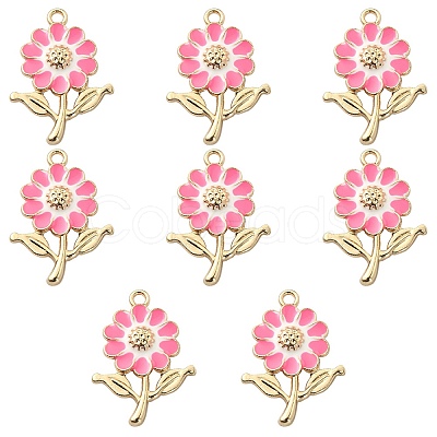 8Pcs Alloy Enamel Pendants ENAM-YW0002-31E-1