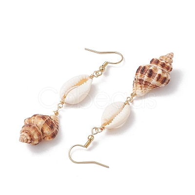 304 Stainless Steel Shell Shape Dangle Earrings EJEW-JE06265-03-1