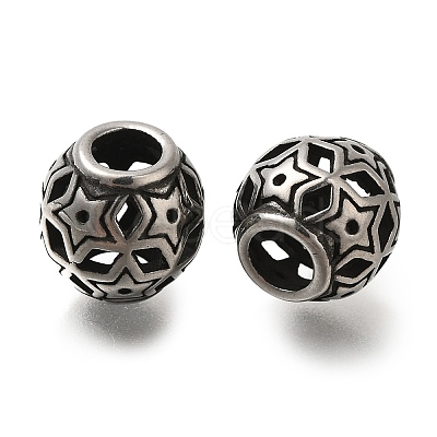 304 Stainless Steel European Beads STAS-D191-05F-AS-1
