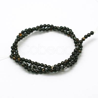 Dyed & Heated Natural Black Agate Bead Strands X-G-A130-2mm-K01-1