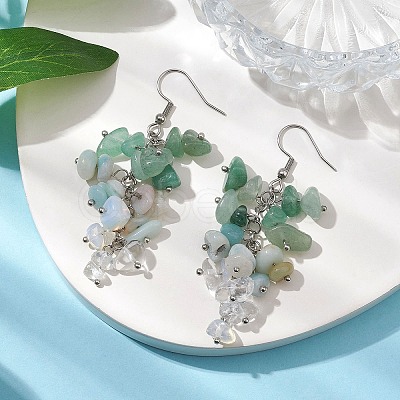 Natural Green Aventurine Earrings EJEW-TA00462-01-1
