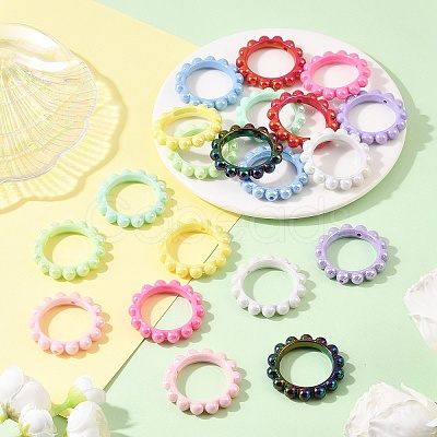 20Pcs 10 Colors Acrylic Bead Frame OACR-YW0003-93-1