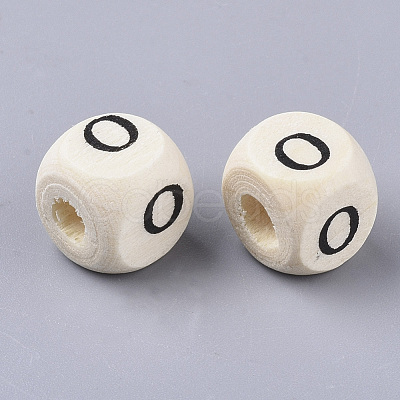 Printed Natural Wood Beads X-WOOD-T026-001O-1