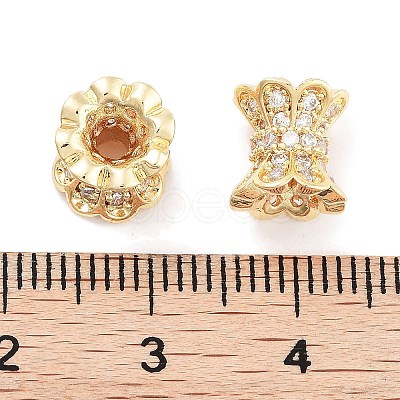 Brass Micro Pave Clear Cubic Zirconia Beads KK-P271-39B-05-1