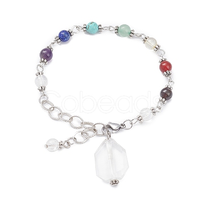 Natural & Synthetic Gemstone Chakra Pointed Dowsing Pendulums PALLOY-JF02089-1