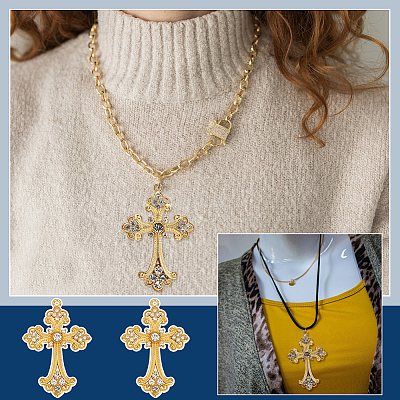 6Pcs Alloy Big Gothic Pendants ALRI-UN0001-05-1