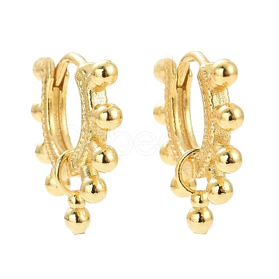 Brass Beaded Hoop Earrings for Women EJEW-A072-16LG-1