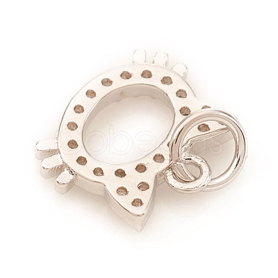Brass Micro Pave Cubic Zirconia Charms KK-I672-29P-1