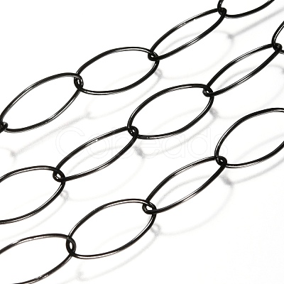 PVD Vacuum Plating 304 Stainless Steel Paperclip Chains CHS-O008-01B-1