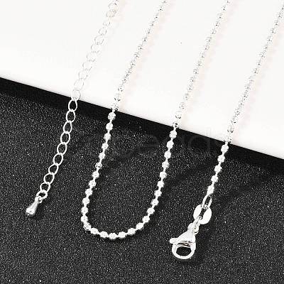 2MM Brass Ball Chain Necklaces for Men Women NJEW-L012-04S-1