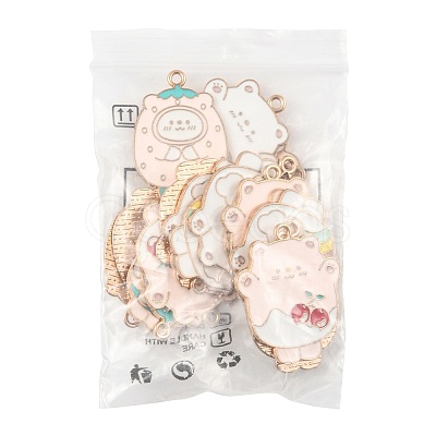 20Pcs 4 Styles Alloy Enamel Pendants ENAM-FS0004-13-1