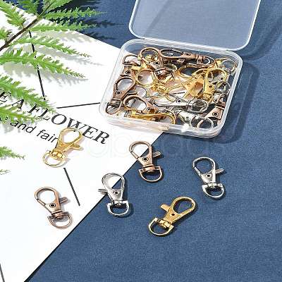 24Pcs 3 Colors Alloy Swivel Lobster Claw Clasps FIND-FS0003-73-1