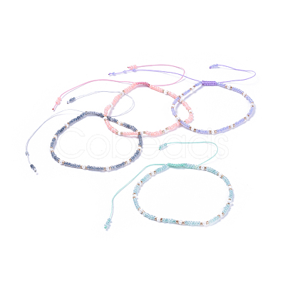 Adjustable Nylon Thread Braided Beads Bracelets BJEW-JB04377-1