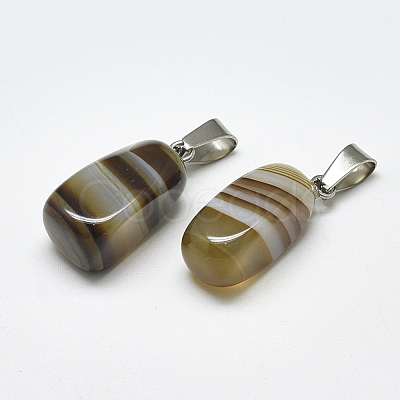 Natural Banded Agate/Striped Agate Pendants G-T122-20F-1