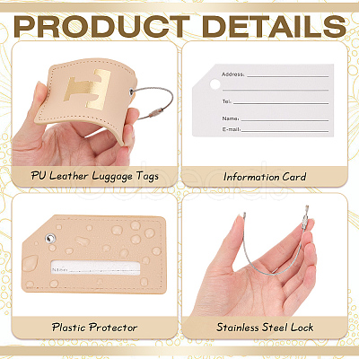 PU Leather Luggage Tag AJEW-WH20010-81D-1