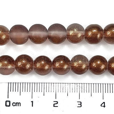 Frosted Transparent Glass Bead Strands X1-GLAA-P065-8mm-13-1