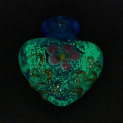 Handmade Luminous Lampwork Perfume Bottle Pendants LAMP-P044-L-1