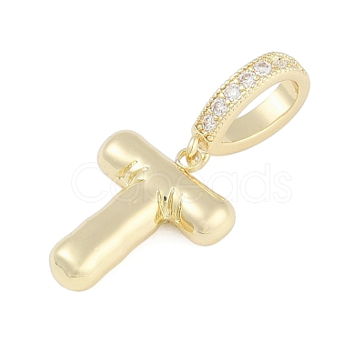 Brass Micro Pave Clear Cubic Zirconia Pendants KK-M289-01T-G-1