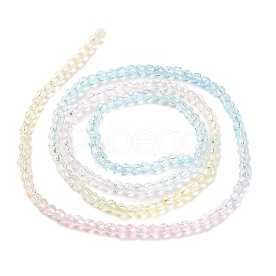 Transparent Gradient Color Glass Beads Strands GLAA-G101-2mm-01-1
