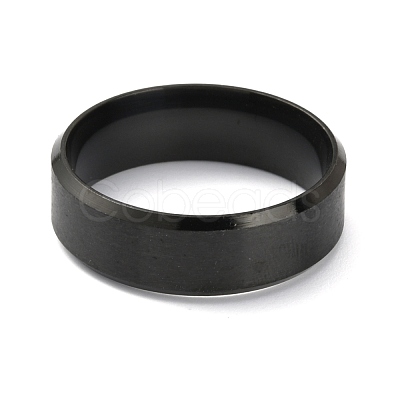 201 Stainless Steel Plain Band Ring for Men Women RJEW-WH0010-06H-MB-1